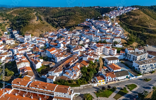 Aerial view of Odeceixe, a village in the municipality of Aljezur, Algarve, Portugal