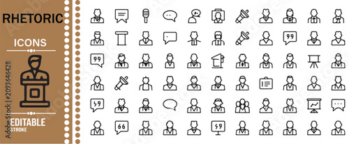 Obraz na płótnie Persuasive Communication and Rhetoric Vector Icons