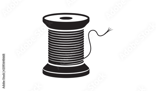 Fotografie sewing thread spool icon for hobby and craft projects with tailoring embroidery