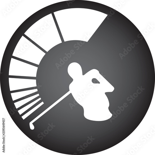 Golf club modern logo design in a circle. vector minimal design on a black background