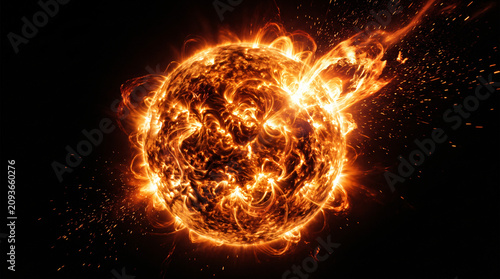 A massive fireball explodes in space