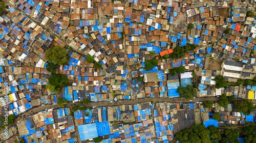 Foto Drone photography showing urban housing pattern in Mumbai