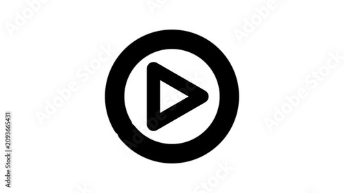 Loading Circle Around Play Button representing Video Buffering Loading and Waiting 4k Motion Graphics Video Footage Animation