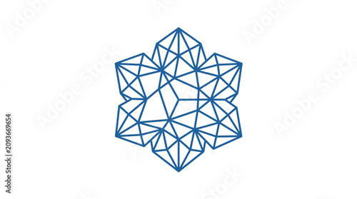 Принти на полотні Geometric Snowflake Design with Intricate Triangular Patterns.