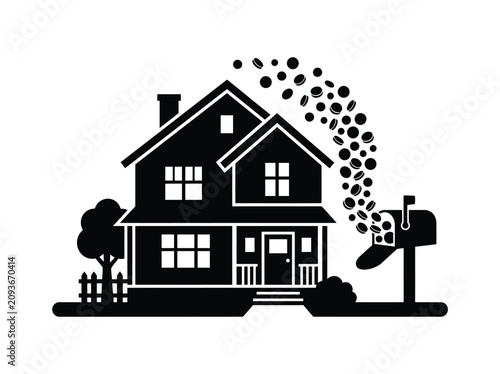 Mail Delivery Illustration With Coffee Spilling