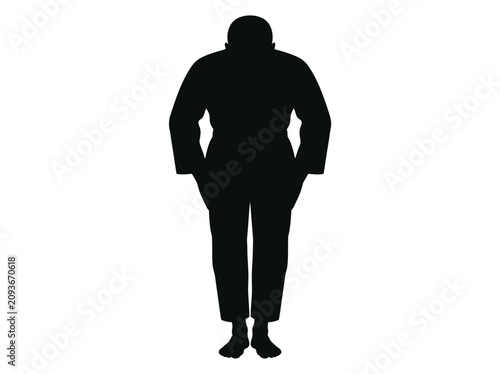 Silhouette Person Standing With Hands Pockets