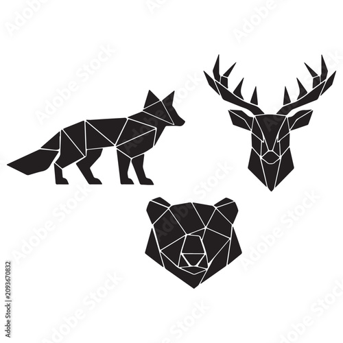 origami dragon vector illustration