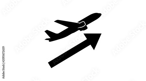 Airplane takeoff warning sign silhouette design