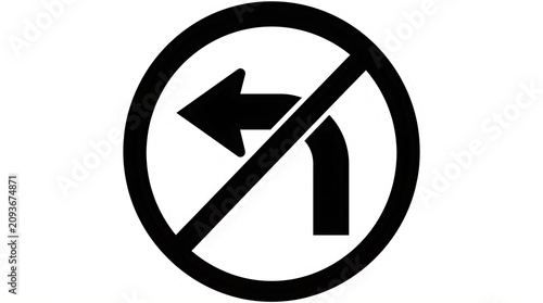 Konstfotografi No left turn prohibition traffic regulation road sign