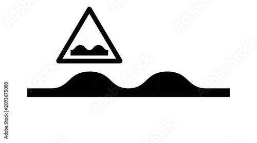 Speed bump ahead traffic warning sign