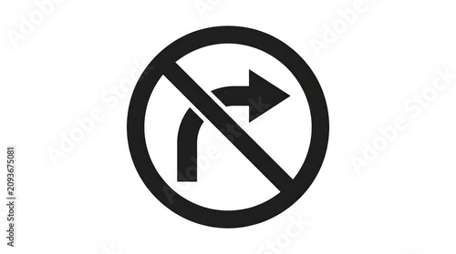 No right turn prohibition traffic regulation road sign