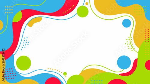 Vibrant Abstract Colorful Background Frame with Dynamic Organic Shapes