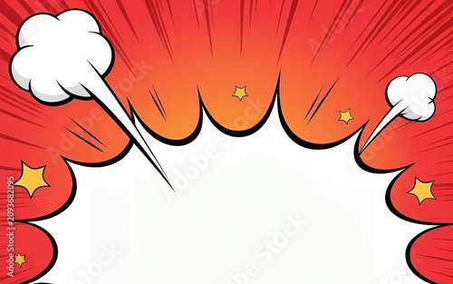 Comic book style explosion speech bubble background with copy space