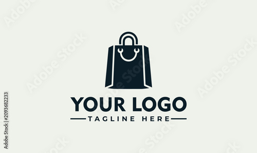 Cuadro en lienzo Modern shopping bag retail business identity vector logo illustration