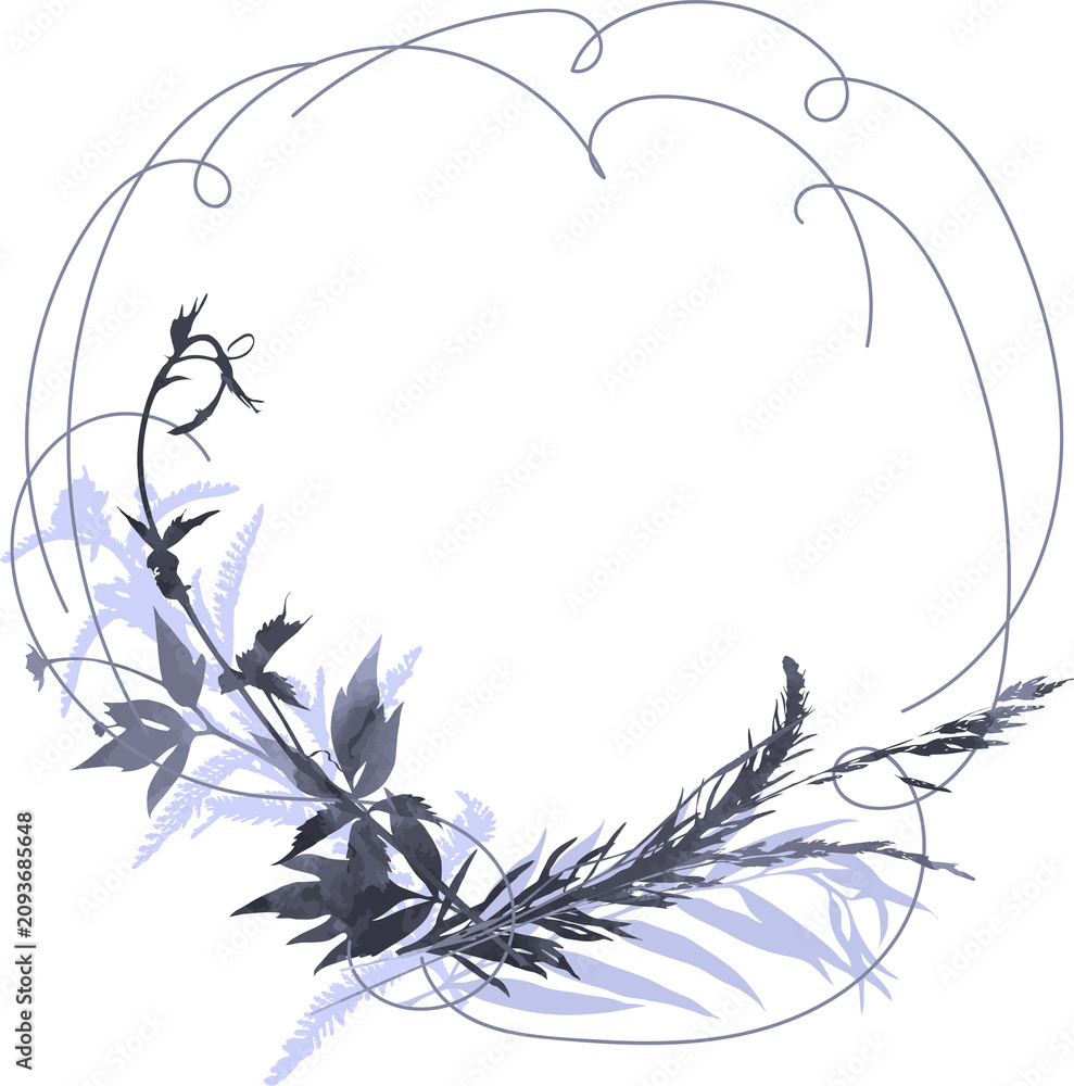Fototapeta premium purple elegant grass frame