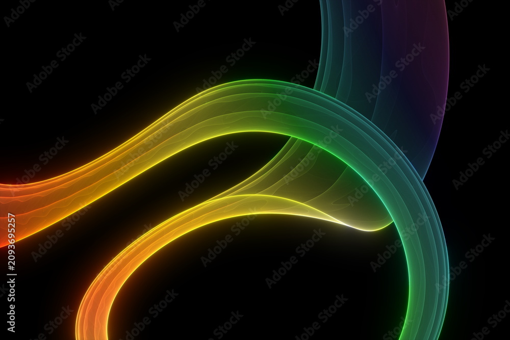 Naklejka premium Beautiful abstract color flows - bright color gradients with subtle glow