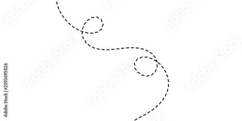 Fotografie Abstract dashed line with elegant loops and swirls, creating a dynamic and fluid