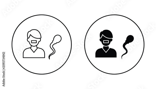 Fotografía Medical sperm cell and male profile icon set for fertility and reproductive heal