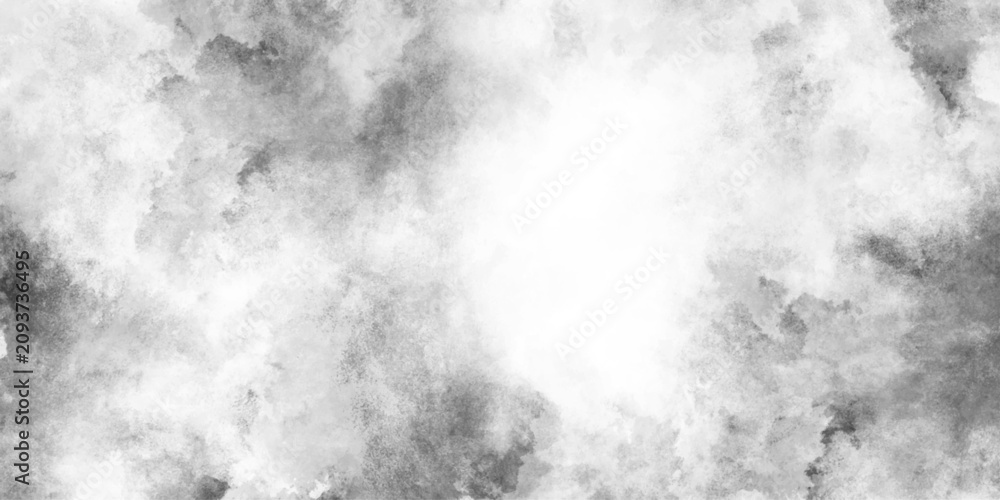 Fototapeta premium Abstract gray soft white watercolor grunge texture, monochrome light texture with shade of gray, aquarelle painted realistic fog or mist smoky textured canvas design. 