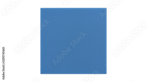 Solid blue square with smooth edges and uniform gradient on a neutral background.