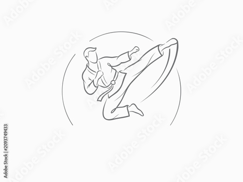 Refreshing Cold Drink Cup with Ice and Straw Line Art Illustration