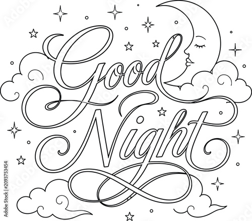 Canvastavla Good Night message