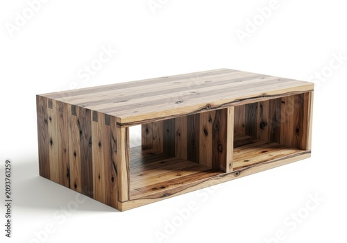 Rustic wooden storage shelf