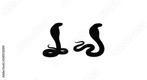 Photos Black snake silhouette against a white background a fluid and sinuous form silho