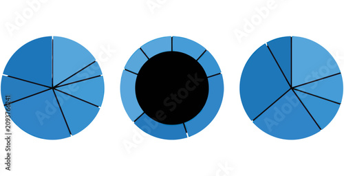 Photos Blue Pie and Donut Charts Infographic