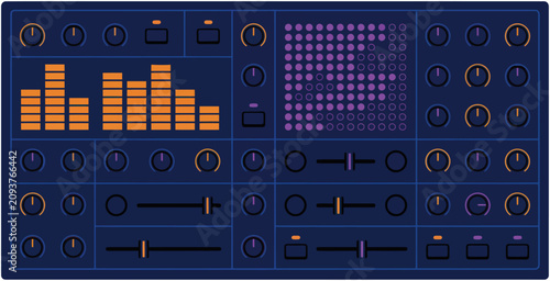 Fotografie Audio Mixing Console Vector Illustration