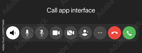 Modern video app user interface for a call vector illustration