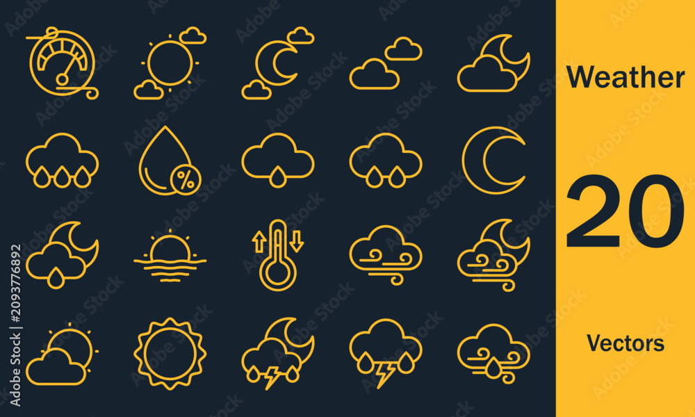 Obraz premium Weather Icons – Climate, Forecast and Meteorology