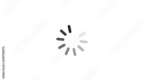 Loading wheel animation - Animated spinning load icon with alpha layer white background. Loading circle icon animation