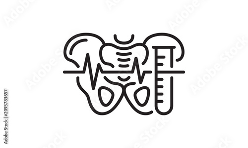 Thyroid Medical Test Healthcare Line Icon Vector Illustration Isolated on White Background
