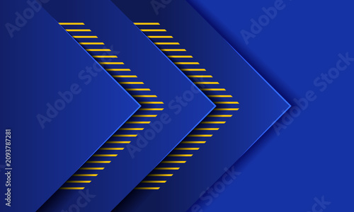 Abstract Geometric Blue and Yellow Arrow Layers Corporate Background with Futuristic Digital Tech Tech Chevron Patterns