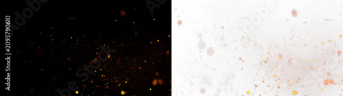 Photos Fire embers float in the air with sparks on a clear surface filled with light co