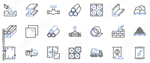 Foto Building materials icon set