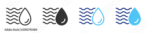 Foto Humidity icon set with water droplet, moisture, vapor, air humidity and climate