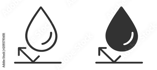 Fotografie Outline waterproof surface icons collection featuring water droplet, hydrophobic