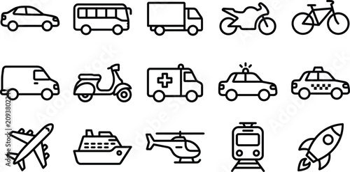 Foto Transportation modes icons
