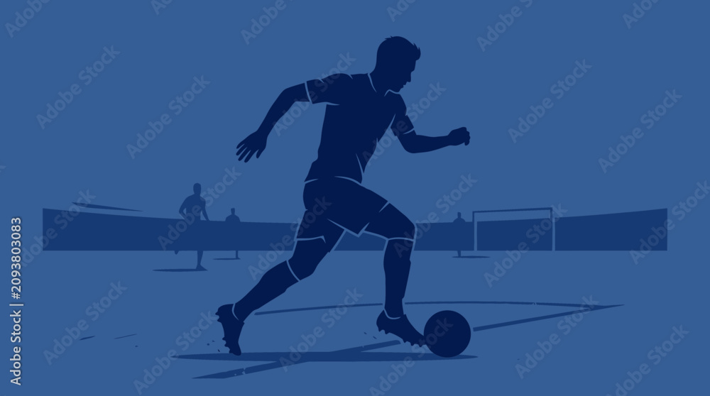 Fototapeta premium Seamless football pattern with soccer balls and various international country flags on blue background