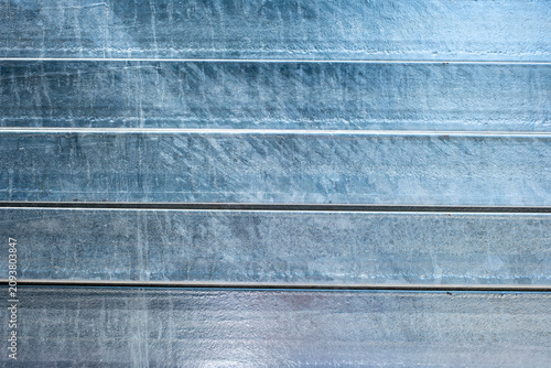 Galvanized Steel Beams Stacked Close Up