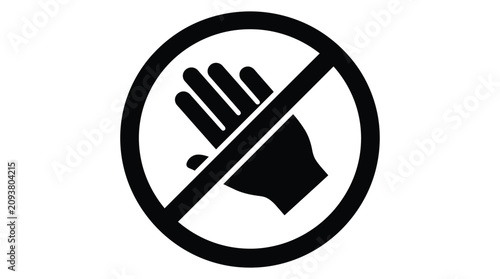 Photos Hand Silhouette With Prohibition Sign Black On White Background