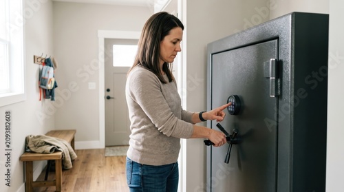 Adult opening secure home gun safe