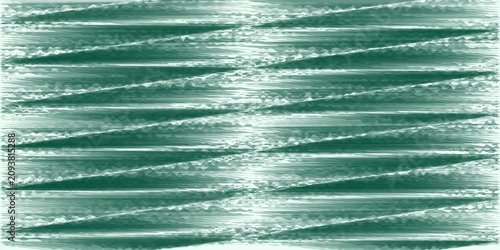 Quadro su tela Abstract teal background with horizontal wavy lines and geometric patterns creat