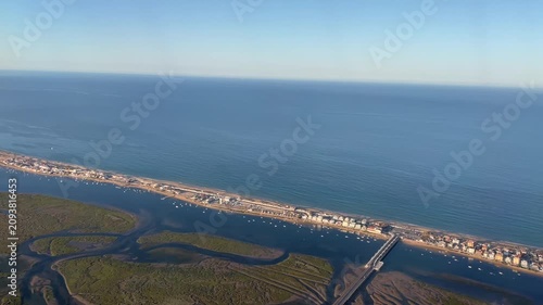 Flying over Sines coastline in Portugal