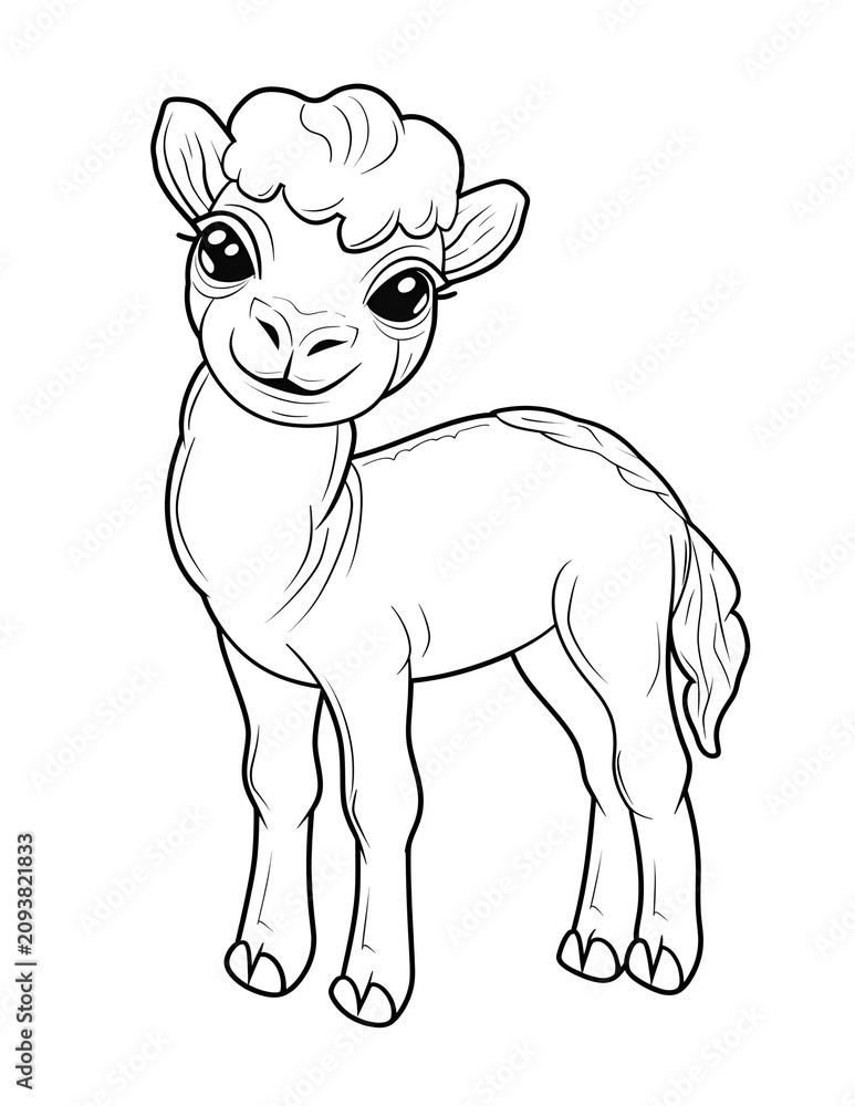 Obraz premium Kids Animal Coloring Page, Printable Animal Coloring Sheets, Cute Kids Activity Pages, Preschool Coloring Book, Edu