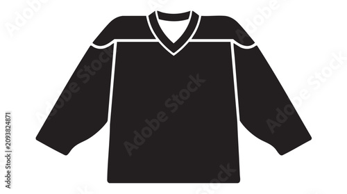 Canvas Print Blank ice hockey jersey template silhouette vector illustration.