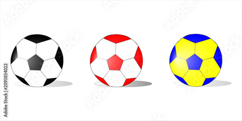 Soccer Ball Set with White Background – Vector Illustration  