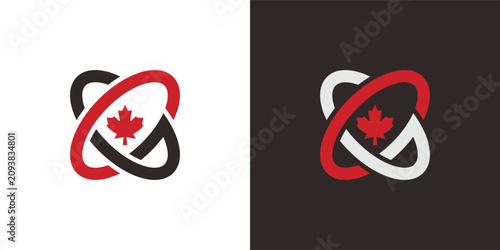 Obraz na płótnie Canadian Maple Leaf Logo Symbol.